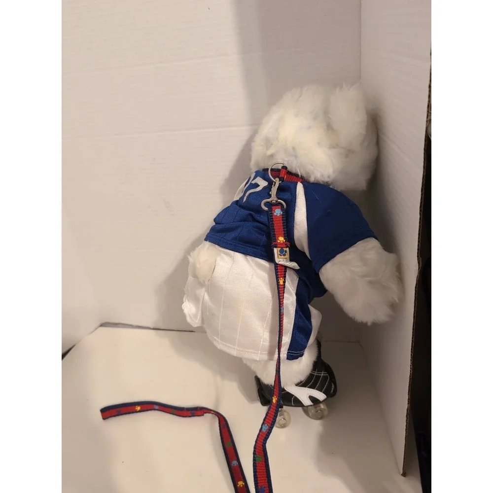Vintage 1997 Build-a-Bear Plush‎ w/Blue & White Fifa Soccer Outfit, Skates RARE